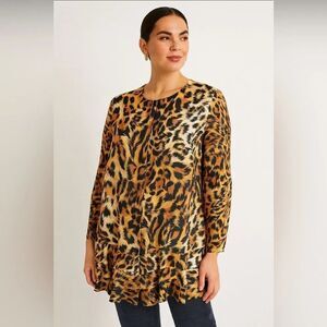 Weill Silk Leopard Blazer NWOT